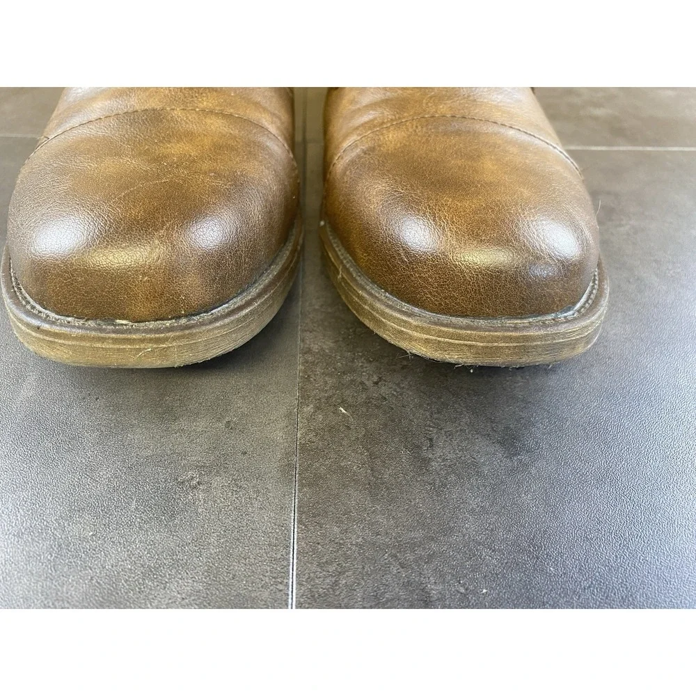 Restoration Men's Russell Distressed Brown Look Zip Boots Size 10-CLEAN